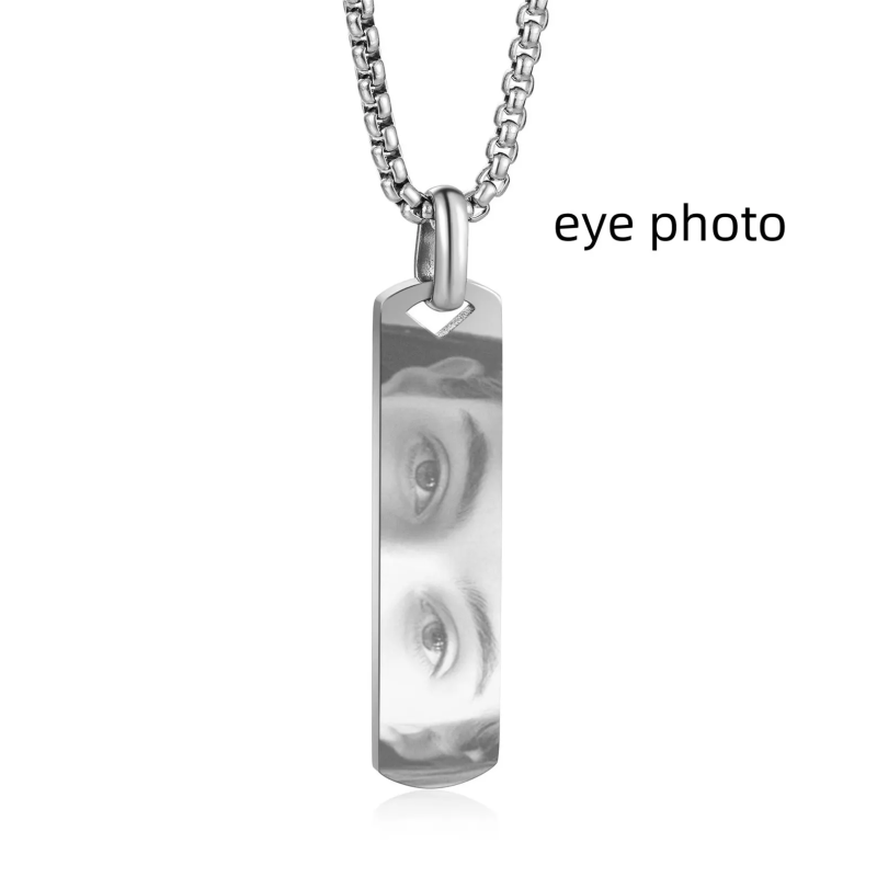 Custom Eye Photo Stainless Steel Long pendant necklace - 图片 5