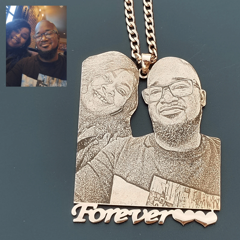 Custom photo name stainless steel pendant necklace - 图片 5