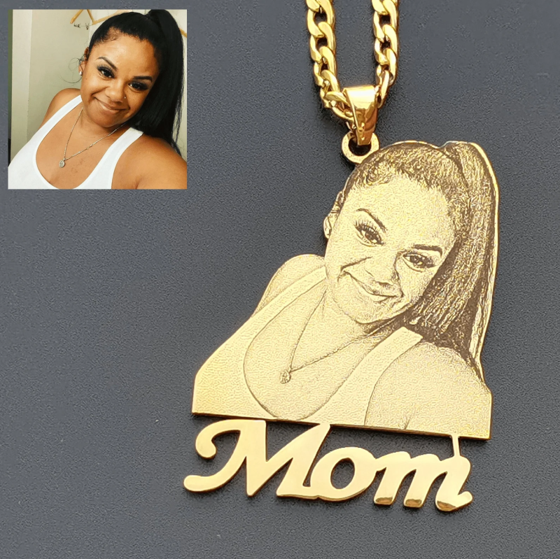 Custom photo name stainless steel pendant necklace - 图片 8