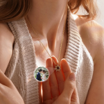Customized photo sunflower projection pendant necklace