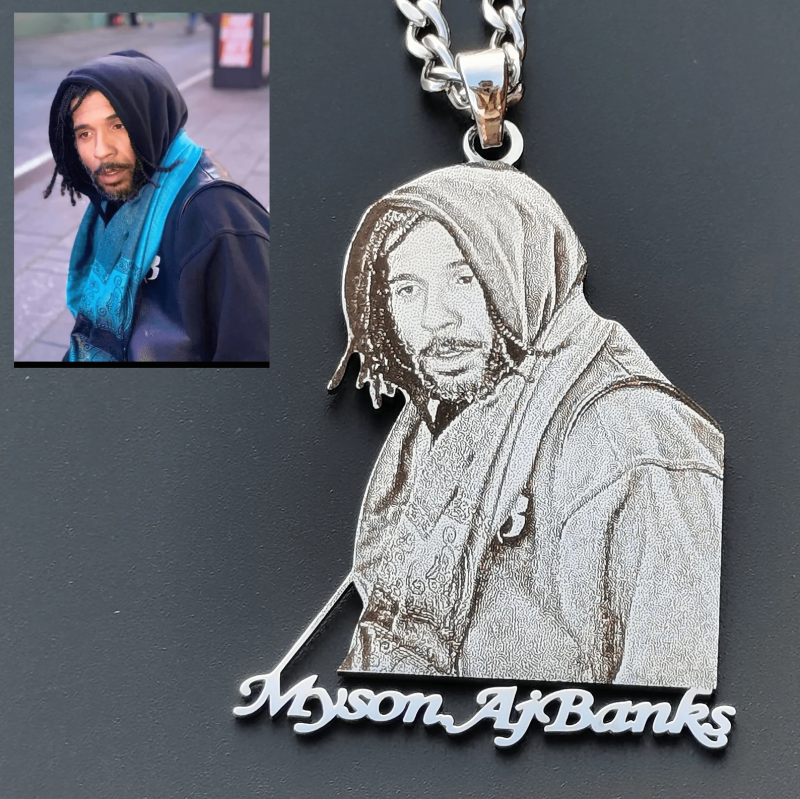 Custom photo name stainless steel pendant necklace - 图片 6