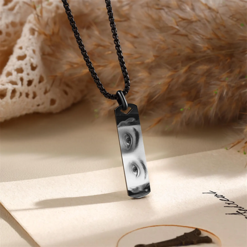 Custom Eye Photo Stainless Steel Long pendant necklace - 图片 4