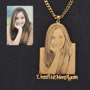 Custom photo name stainless steel pendant necklace