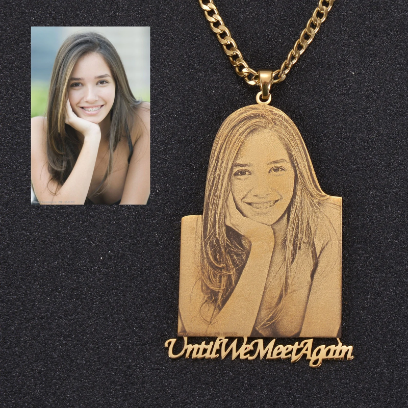 Custom photo name stainless steel pendant necklace