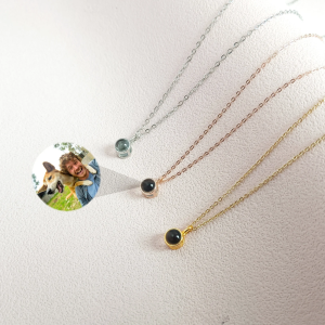 Customized photo dot pendant necklace