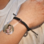 Customized photo bead bracelet with hand string