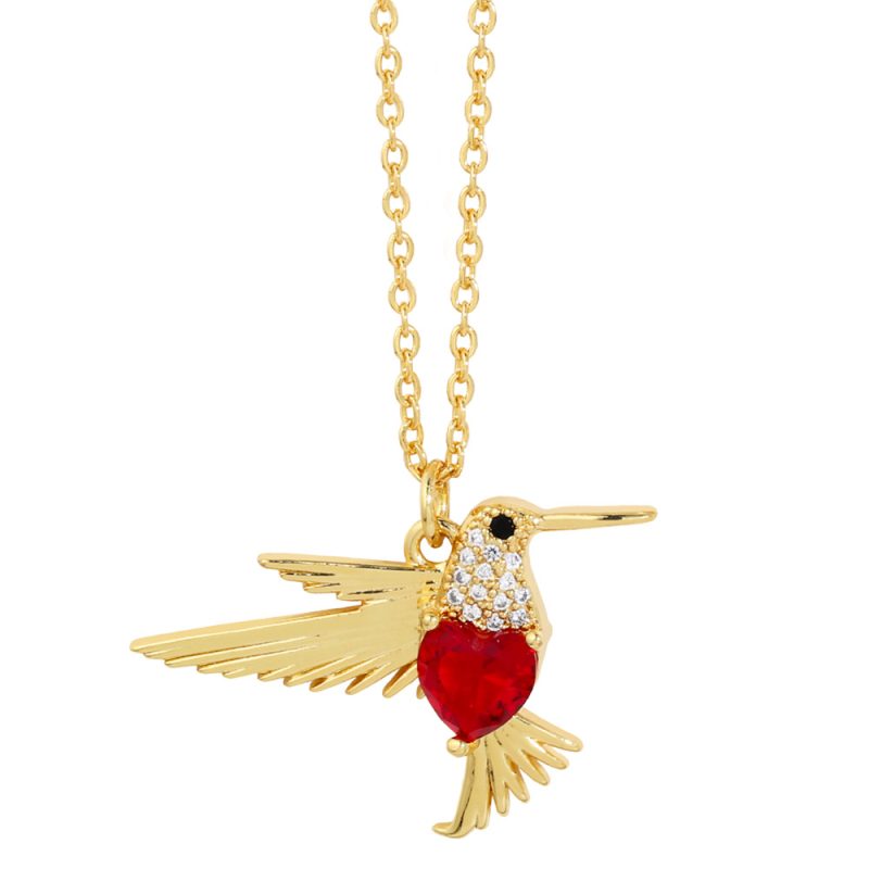Love Zircon Bird Pendant Necklace - 图片 2