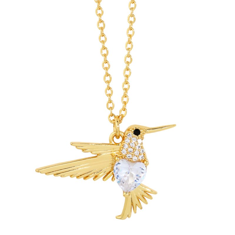 Love Zircon Bird Pendant Necklace - 图片 3