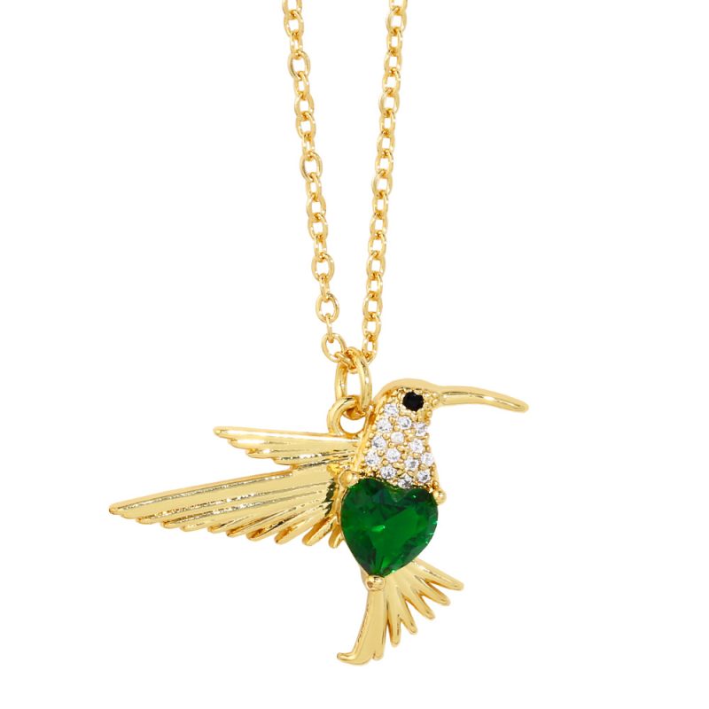 Love Zircon Bird Pendant Necklace - 图片 4