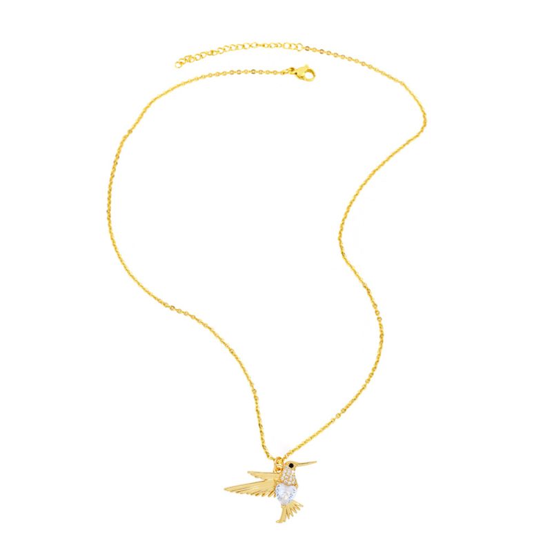 Love Zircon Bird Pendant Necklace - 图片 5